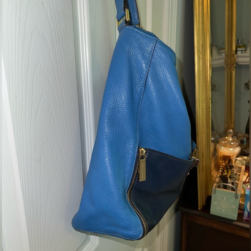 Vintage Michael Kors Hamilton Blue Leather Hobo Bag - Picture 3 of 15